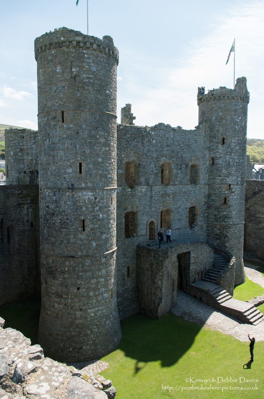 Harlech Castle, Tremadog Bay, Snowdonia National Park in Gwynedd. Built by Edward I from 1283-1290, it is part of the "Iron Ring" of castles built to subdue Welsh resistance.